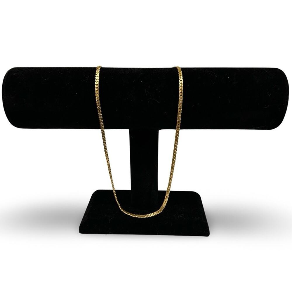 Herringbone Goldtone Chain Necklace Vintage Costume Layering‎ Classic Foundation